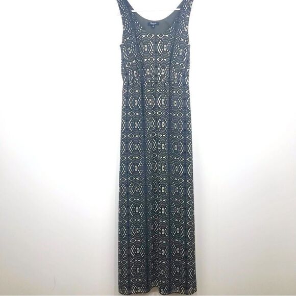 Madewell Blue Gray Geometric Lace Pattern Sleeveless Maxi Dress - Picture 2 of 14